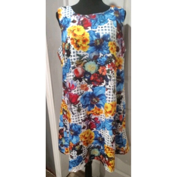 Robbie Bee Dresses & Skirts - SIGNATURE BY ROBBIE BEE FLORAL DRESS SLEEVELESS SCOOP NECK MULTICOLOR XLARGE
